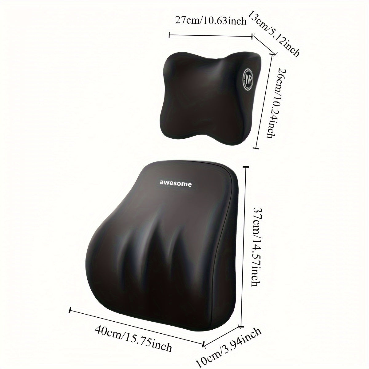 Ergonomic Memory Foam Car Seat Cushion Set with Headrest and Lumbar Support