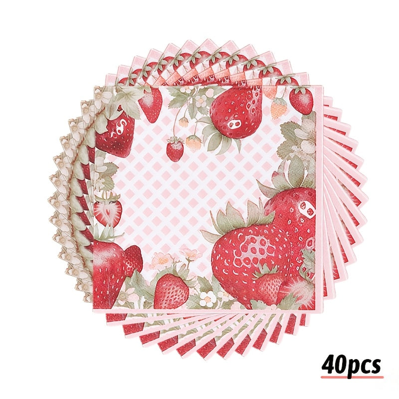 40 Pack Tri-Fold Disposable Christmas Napkins Santa Print Holiday Party Dining