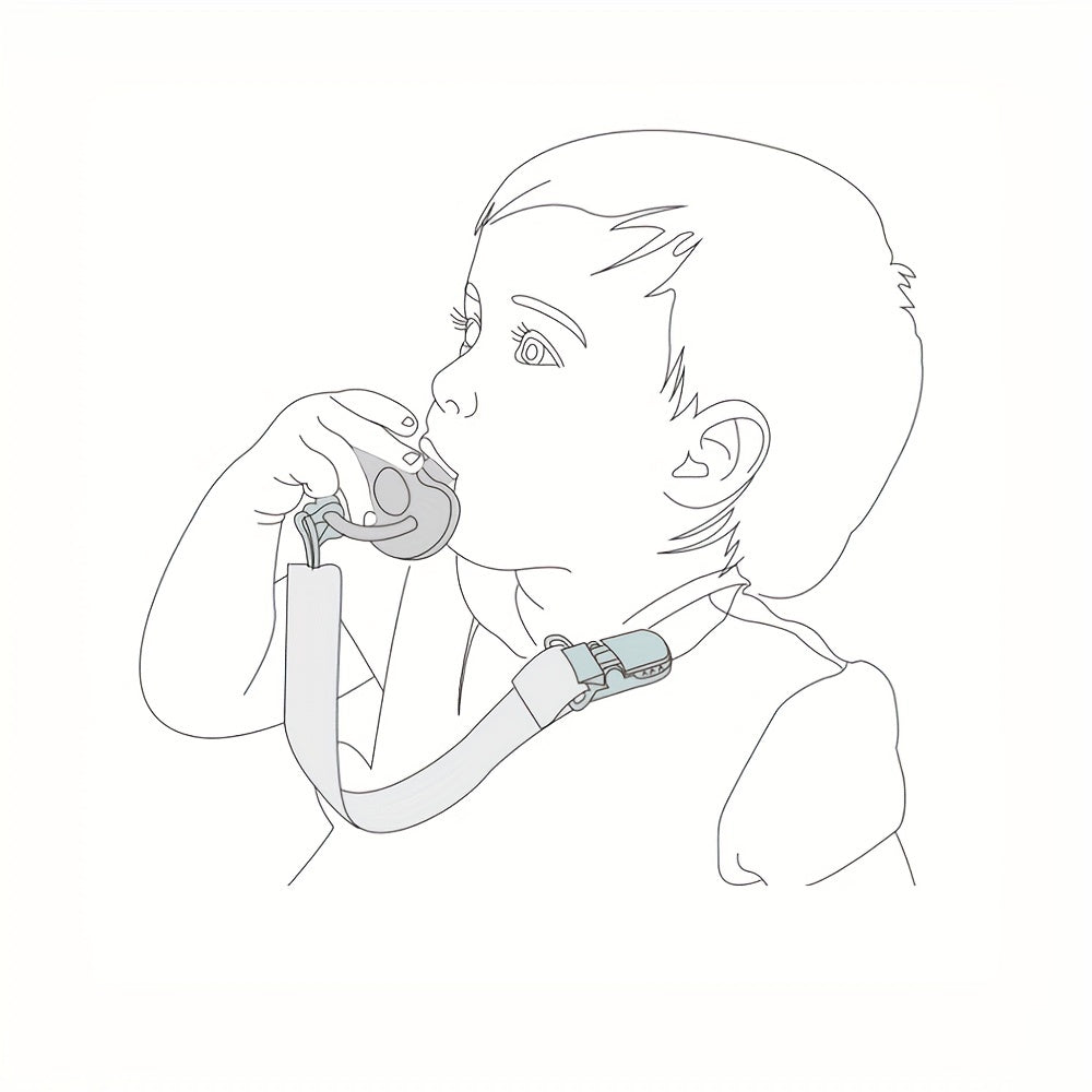 Baby Pacifier Chains Set with Yellow and Blue Patterned Clips and Holders