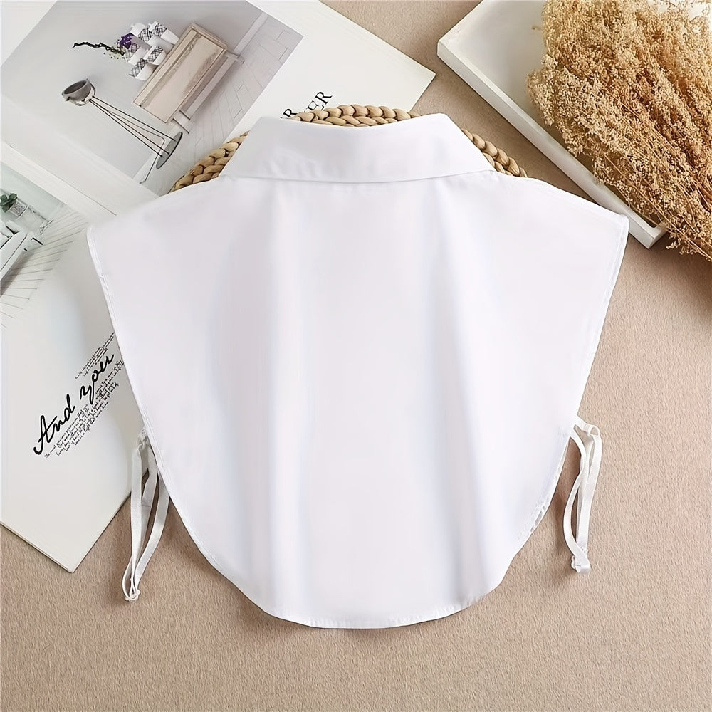 Women's Polyester Shirt Vest with Removable Collar and Woven Bra Accessories