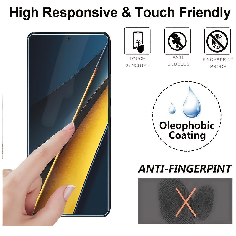 3-Pack Tempered Glass Screen Protector for Poco Models HD Clarity Scratch Resistant