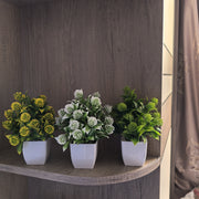 Decoración de planta artificial con flor en maceta para hogar, oficina y dormitorio