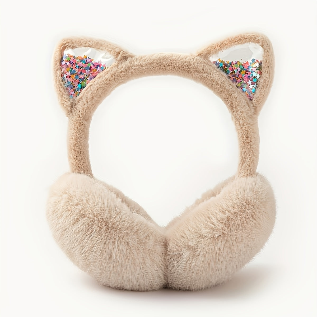 Women's Cat Ear Winter Earmuffs Sparkling Sequin Solid Color Polyester