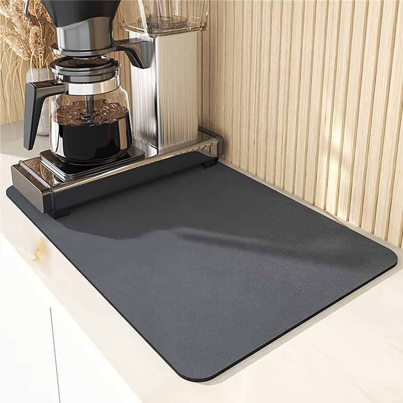 Utensil Drying Mat Absorbent Silicone Kitchen Countertop Non-Slip Gray