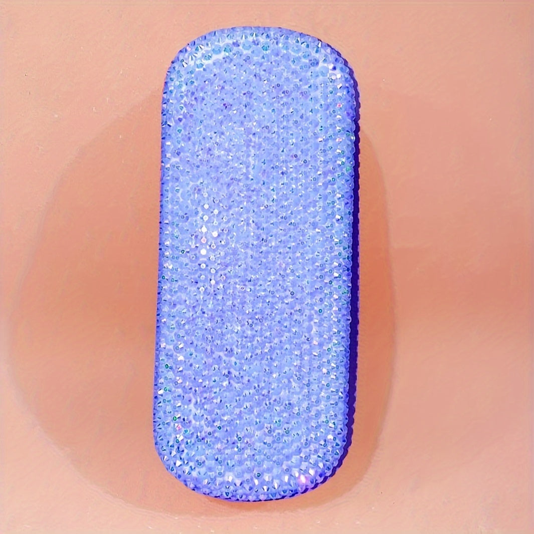 Stylish Faux Leather Glasses Case with Sparkling Diamond Embellishments
