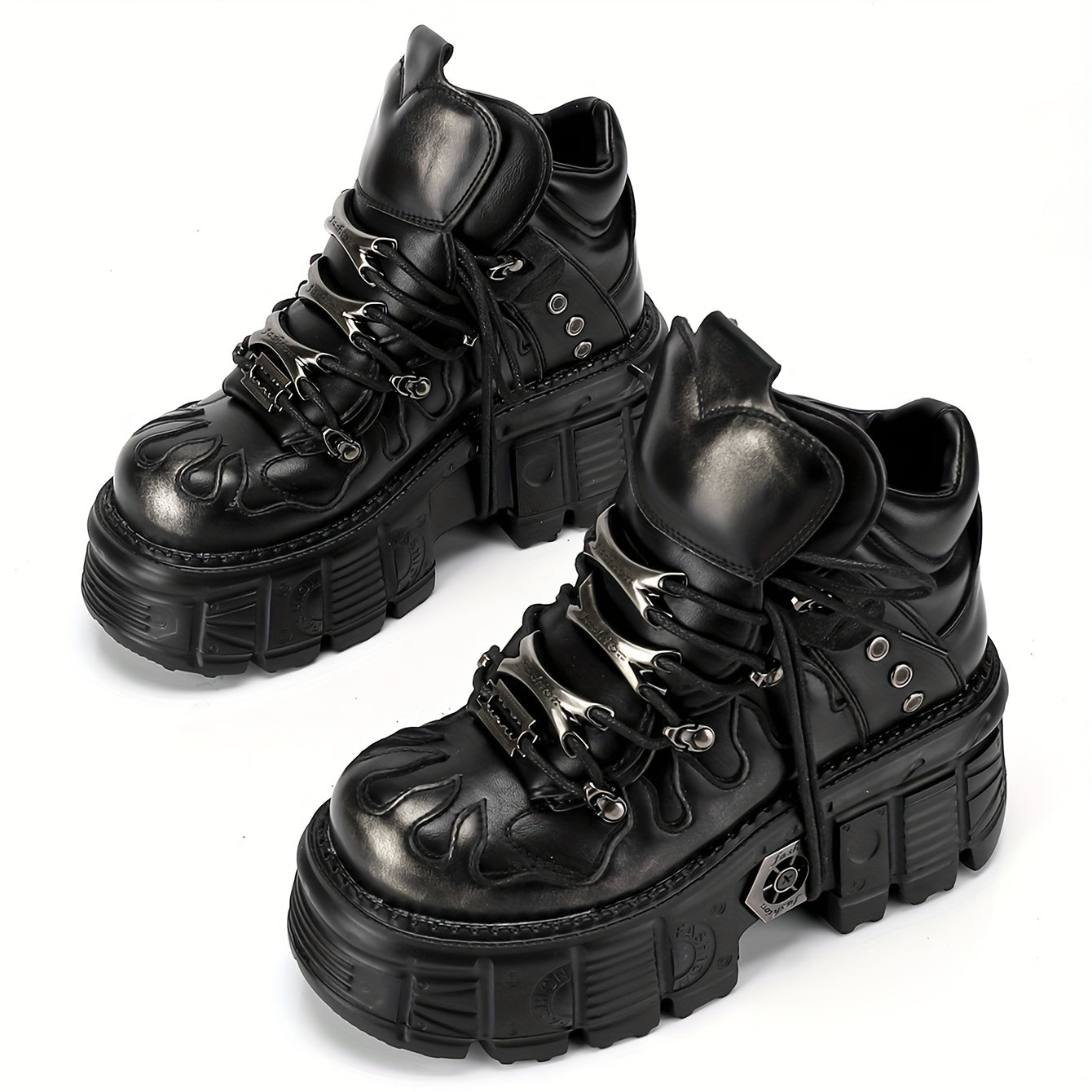Women's Gothic High-Top Lace-Up Combat Boots All-Season Thick Sole