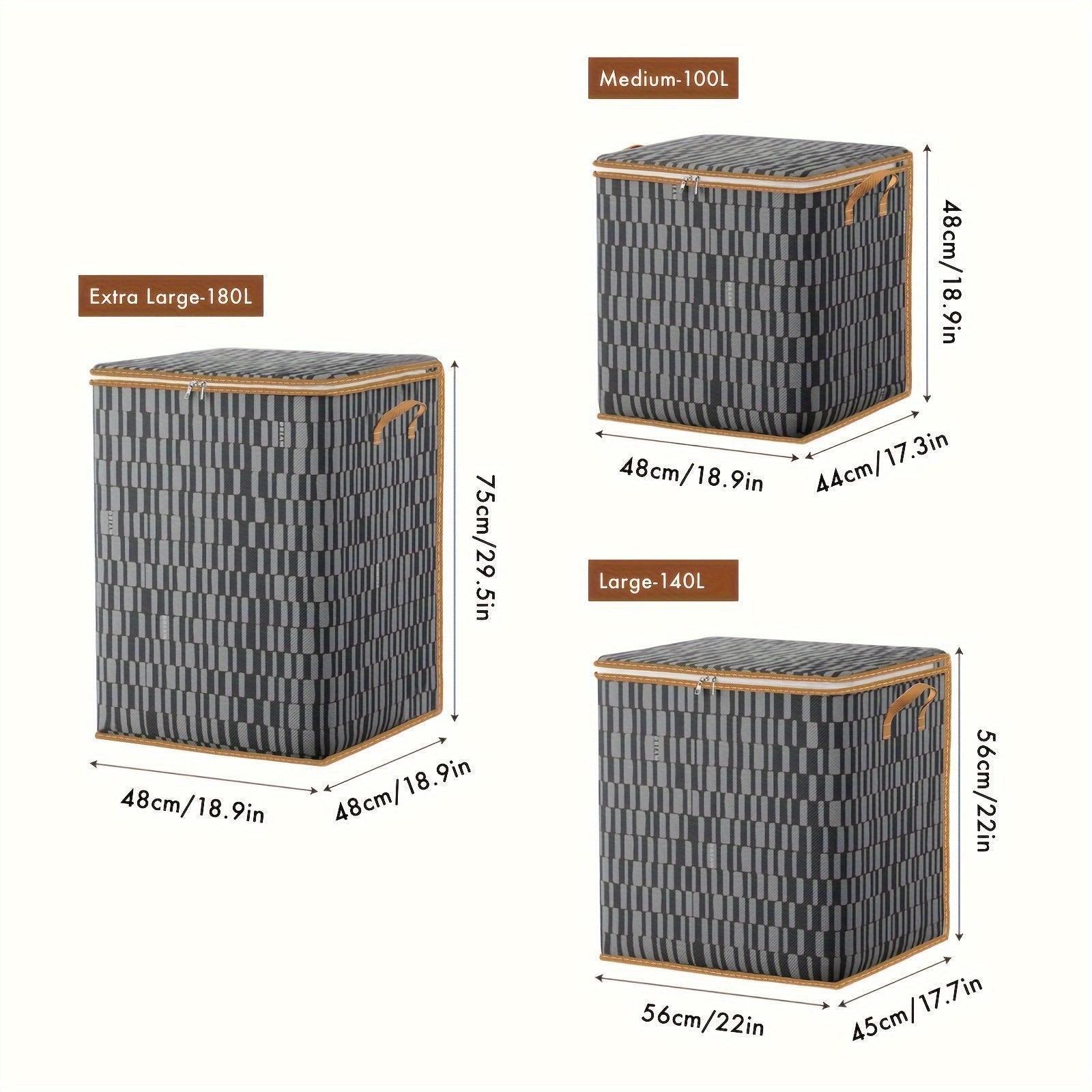 Large Clothes Storage Bag with Handle 100L 140L 180L for Comforters Blankets