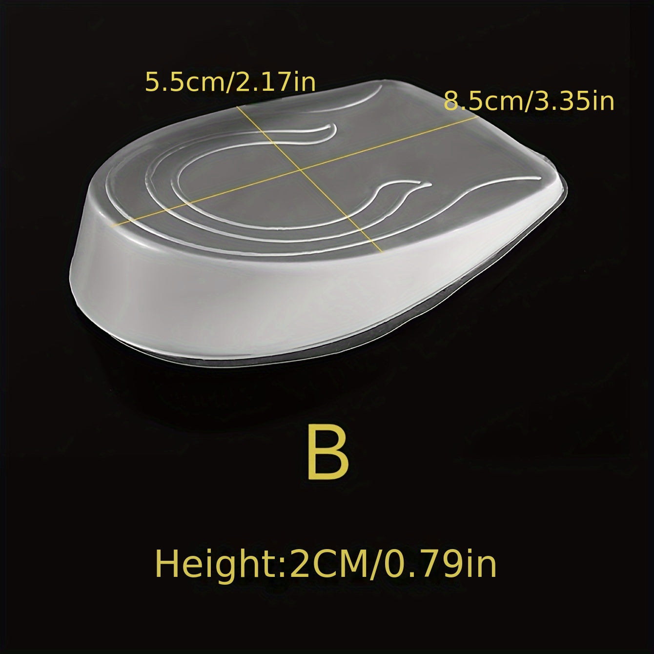 Unisex Silicone Height Increase Insoles Transparent Comfortable for Running Sports Basketball