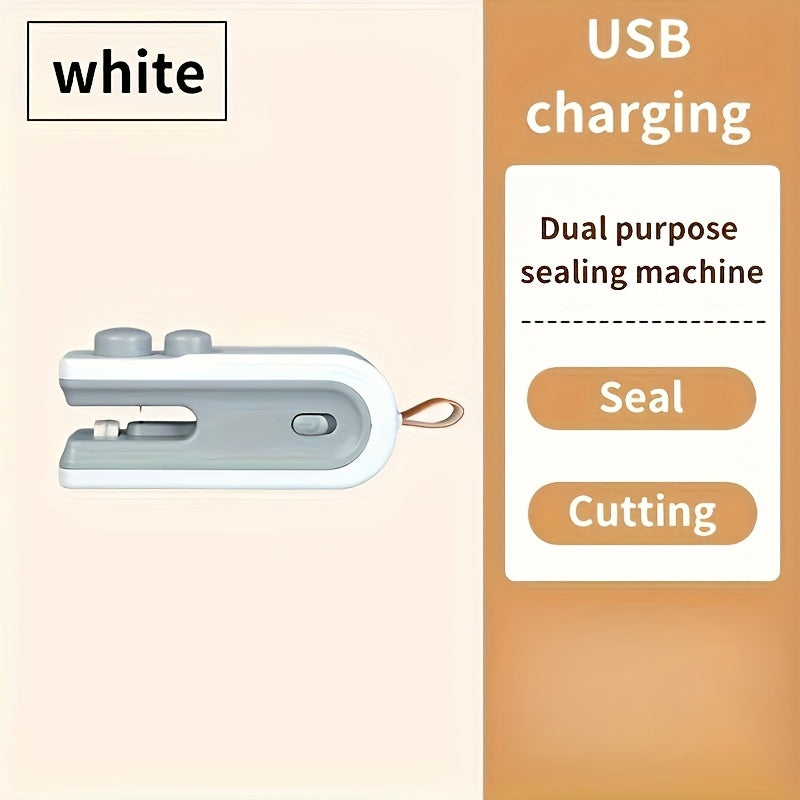 Sellador de bolsas de snacks mini portátil 2 en 1 cortador de calor sellador al vacío recargable por USB