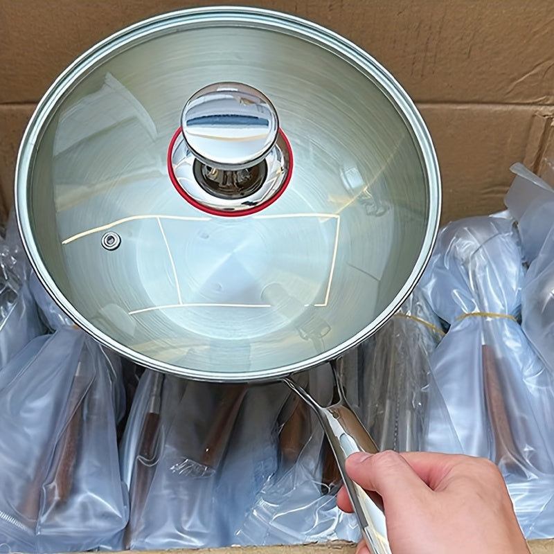 Stainless Steel Wok for Stir-Frying and Cooking Eggs, Durable Kitchen Essential