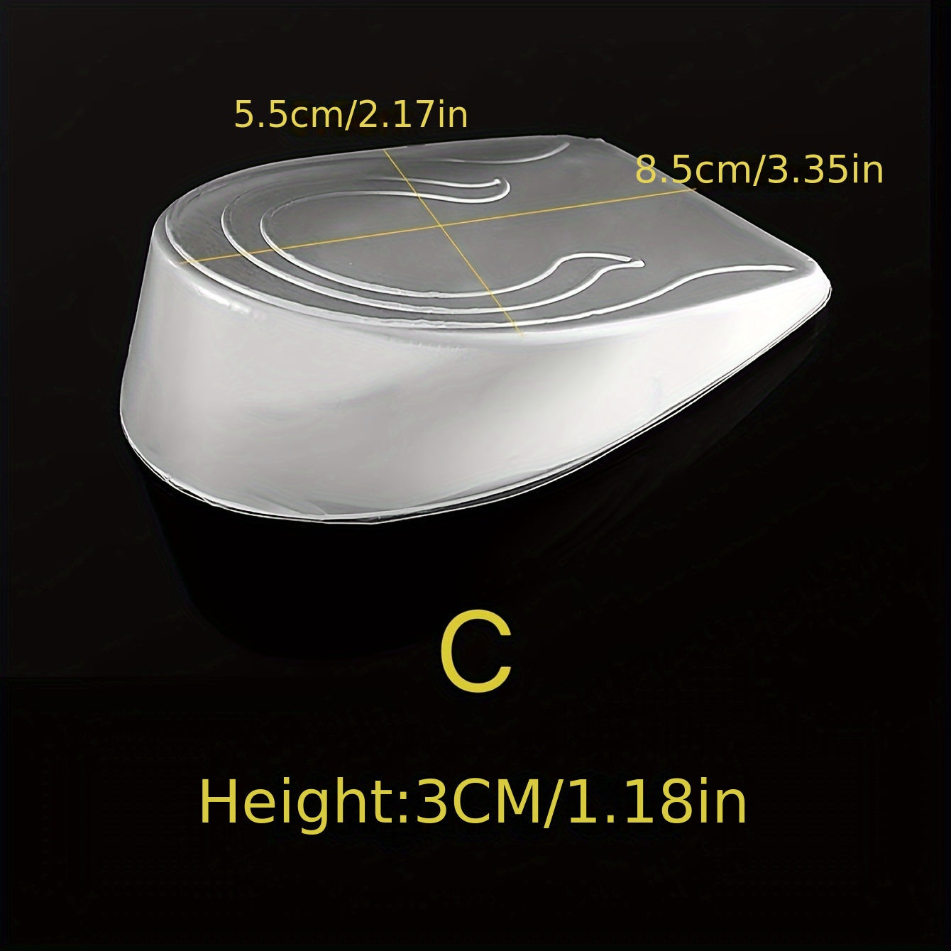 Unisex Silicone Height Increase Insoles Transparent Comfortable for Running Sports Basketball