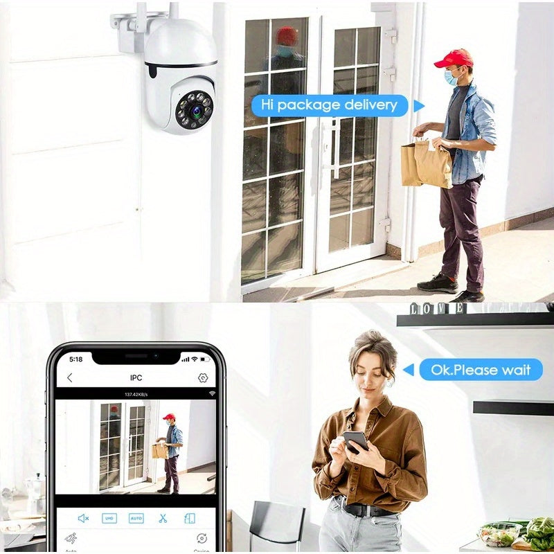 360° PTZ Xavfsizlik Kamerasi 32GB Karta WiFi Ikki Yo'nalishli Audio Harakat Ogohlantirishlari