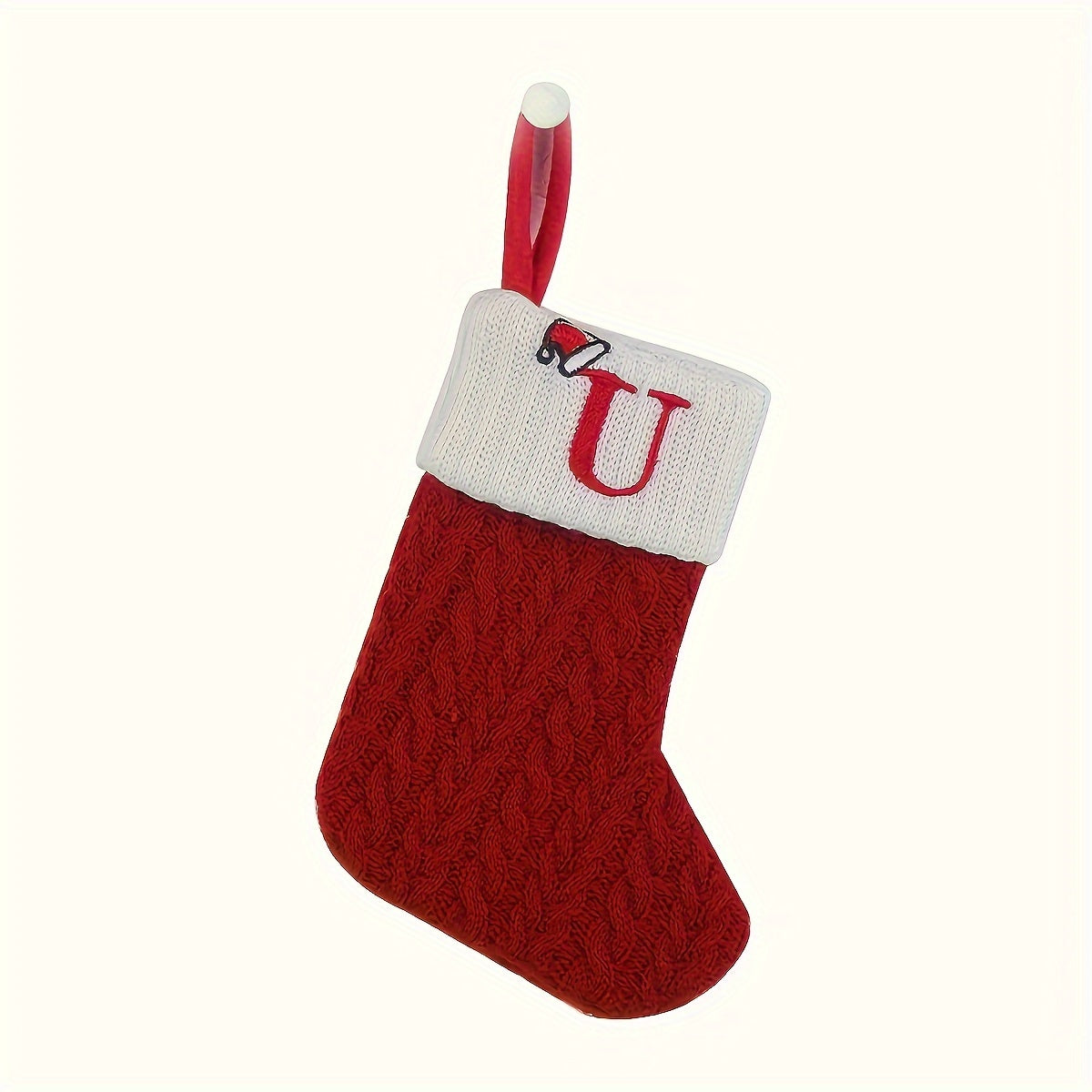 Knitted Polyester Stockings with Personalized Initials for Festive Parties