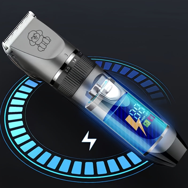 Pet Grooming Kit with Low Noise Trimmer and Power Indicator Light for Dogs Cats and Pets