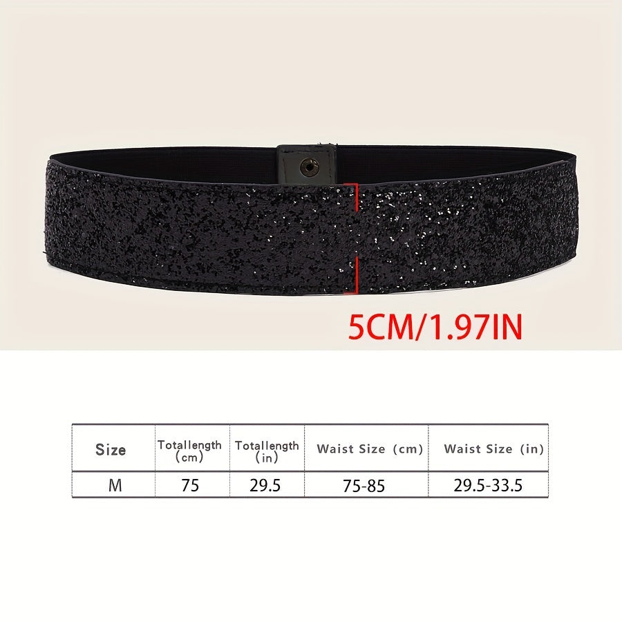 Women's Gold Sequin Belt Fashion Accessory for Party and Evening Wear