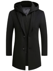 Chaqueta con capucha aislada para hombre, color negro, poliéster, casual, invierno, tallas grandes