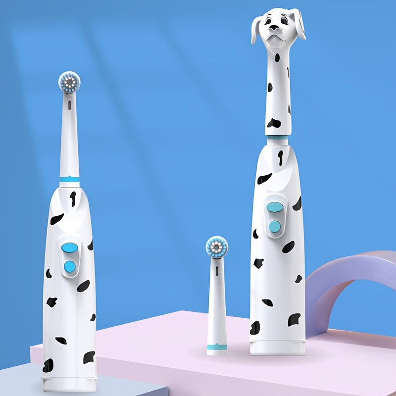 Children's Electric Toothbrush with Spotted Dog Dust Cover for Kids Age 3+