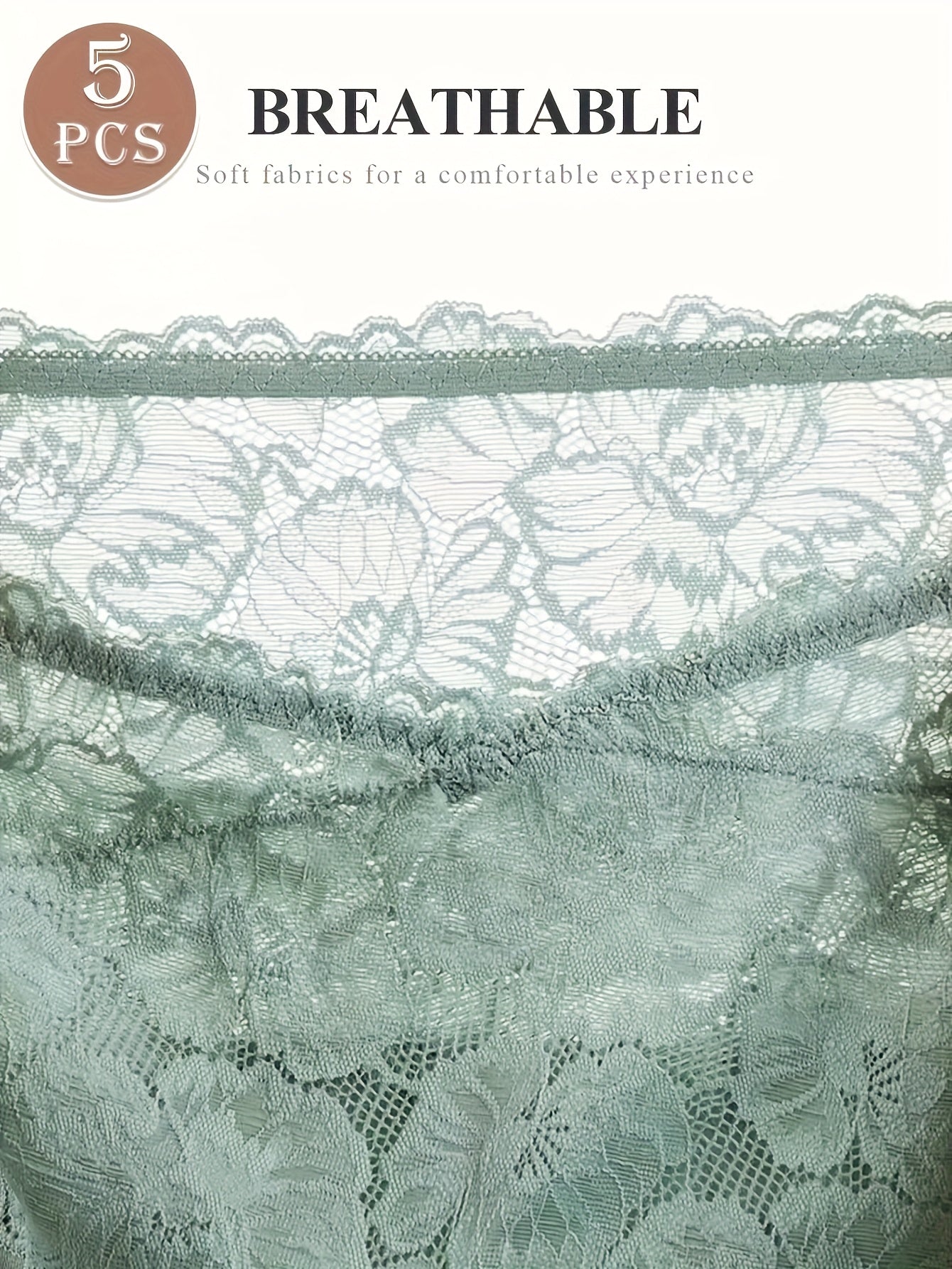 Plus-Size High-Waist Tummy Control Panties with Lace Trim and Butt Lift 5 Pack