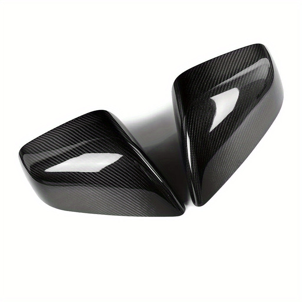 Rearview Mirror Cover Carbon Fiber Trim for Tesla Model Y Matte Finish