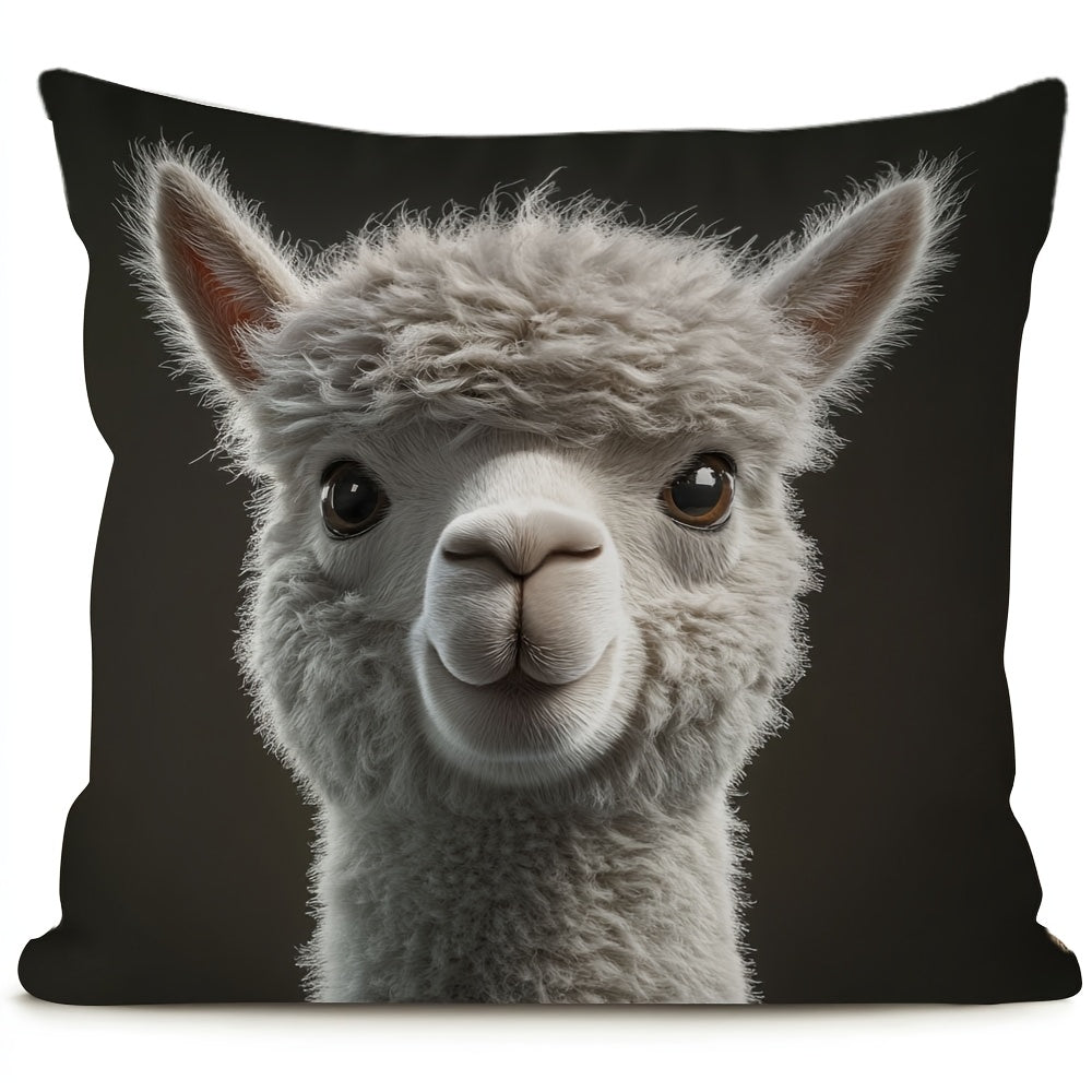 Christmas Alpaca Pillow Cover Double-Sided Print Square Home Decor