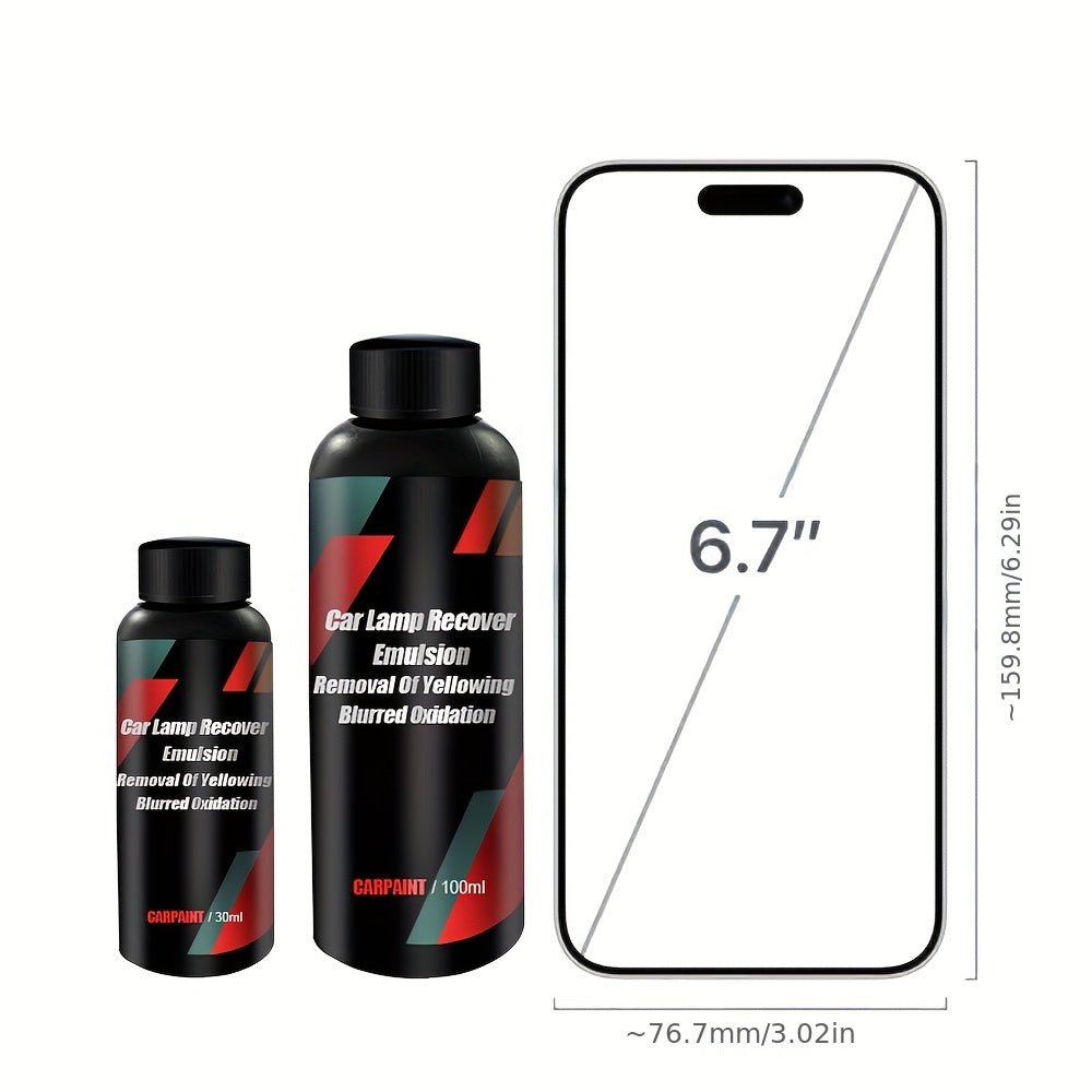 Avtomobil farlarini tiklash to'plami, plastmassa uchun polishi, oksidlanish va sarg'ayishni oldini olish