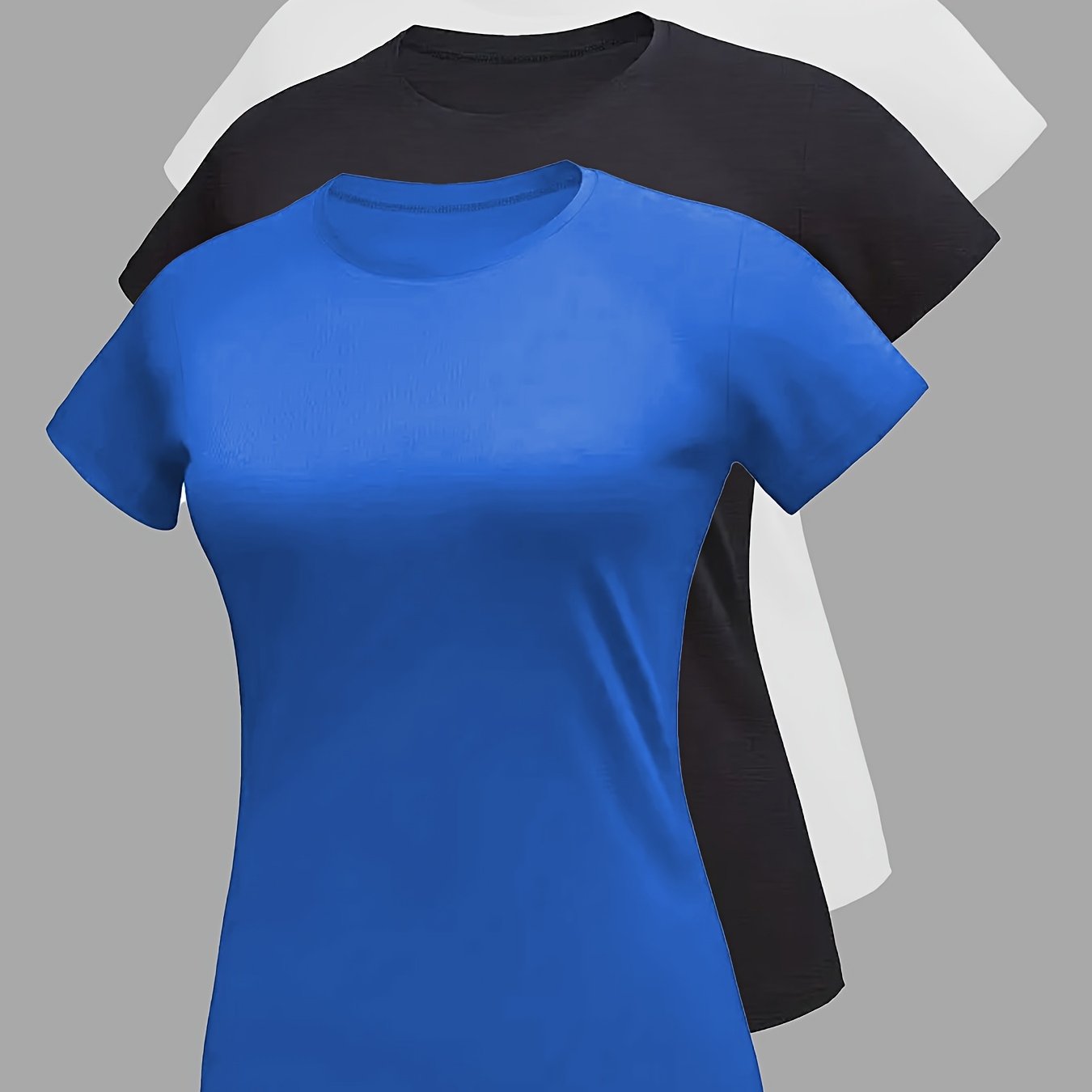 Women's Plus Size Summer Short Sleeve T-Shirts Casual Versatile Tops 3-Pack