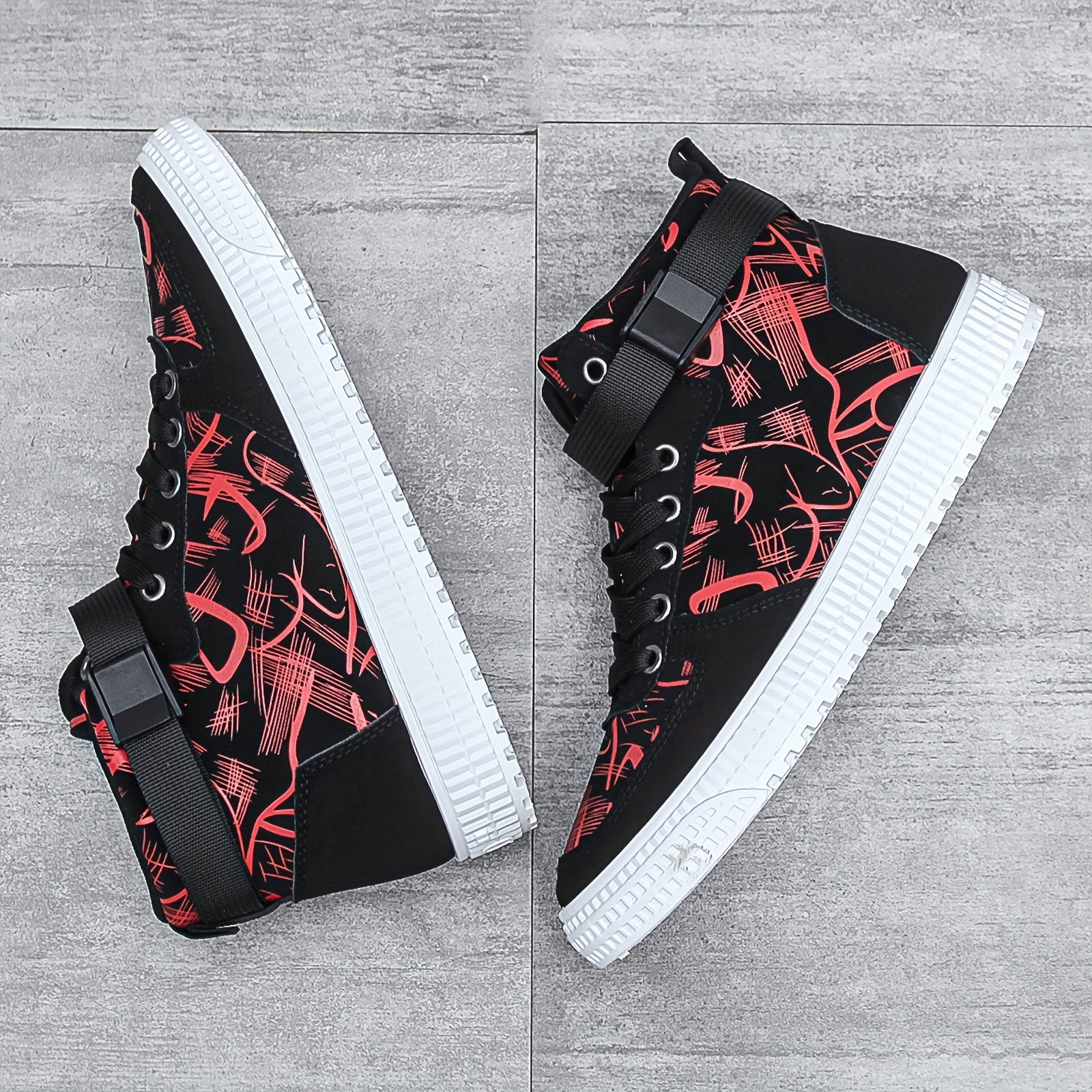 Мужские высокие кеды для скейтбординга, повседневные кроссовки на шнуровке с ПВХ подошвой