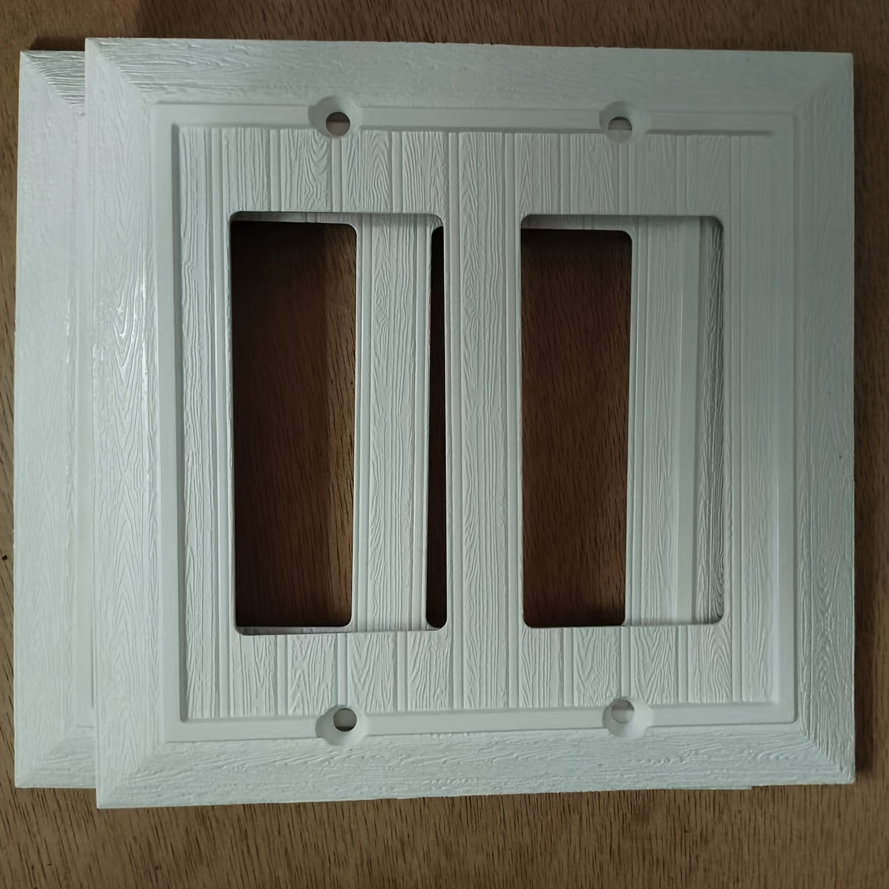 Placas decorativas de pared con diseño de veta de madera retro, 1, 2, 4 o 10 piezas, compatibles con interruptores y tomas de corriente