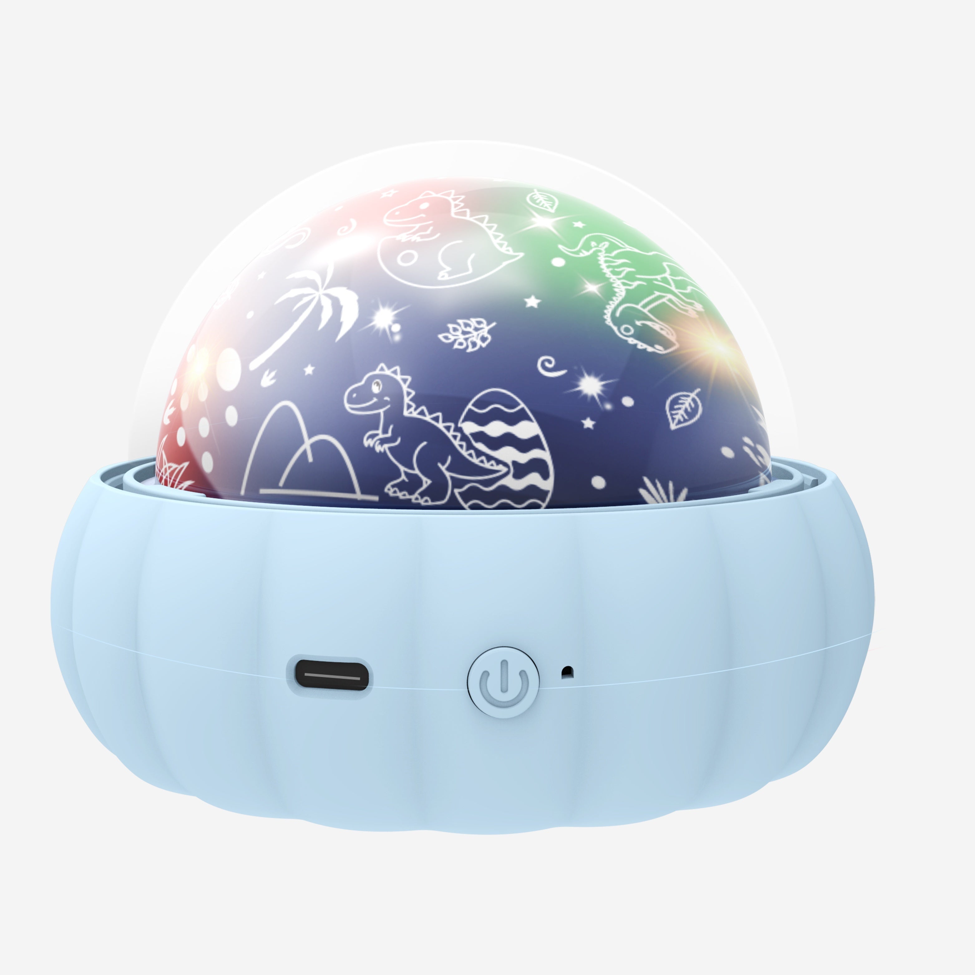 Night Light with Dinosaur and Moon Stars Galaxy Projection 360° Rotation Color Changing for Kids Bedroom
