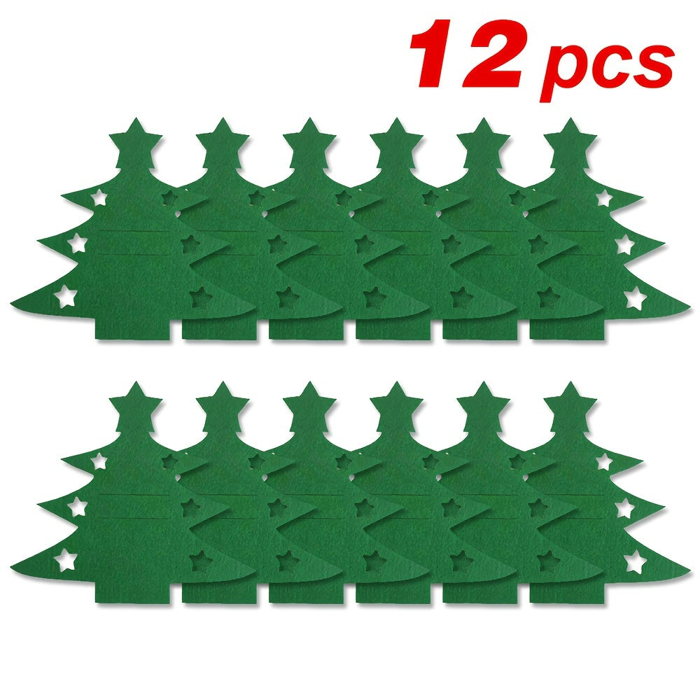 12-Piece Christmas Tree Cutlery Set with Classic Holiday Design for Dining and Party