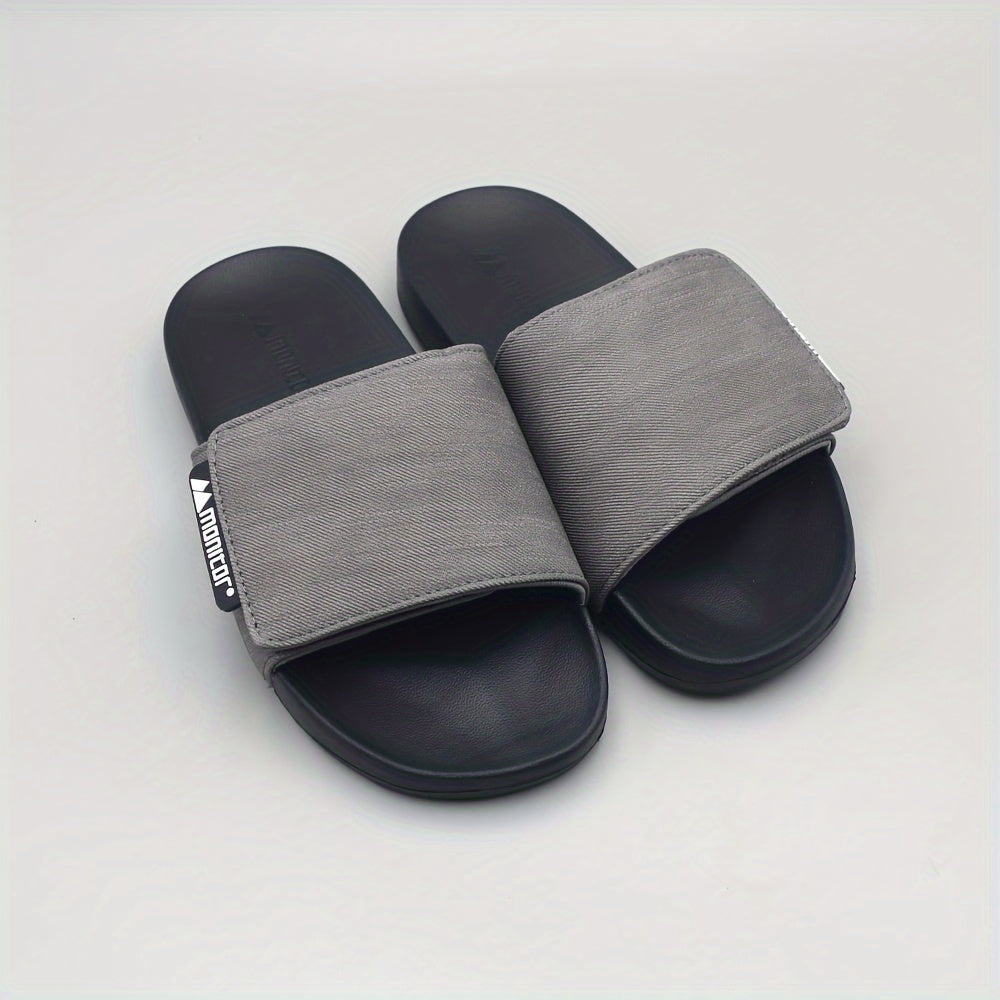 Мужские регулируемые тапочки с открытым носком однотонного цвета и нескользящей подошвой из EVA