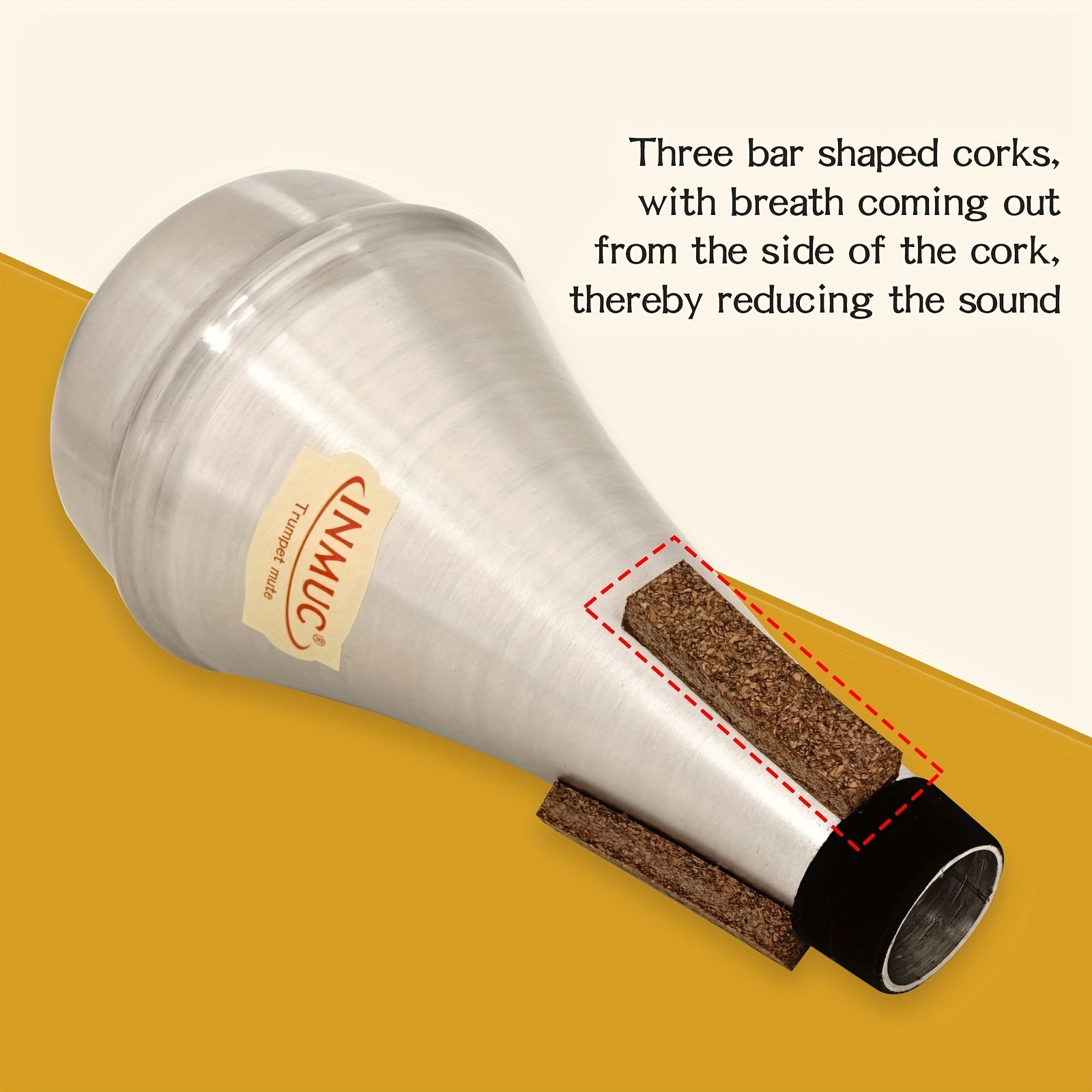 Yengil truba to'g'ri mute, jaz, klassik, boshlovchilar uchun qoplama bilan