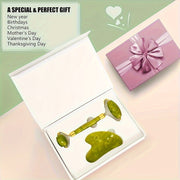 Rose Quartz Facial Roller for Face Eyes Neck Body Muscle Relaxation Skin Care