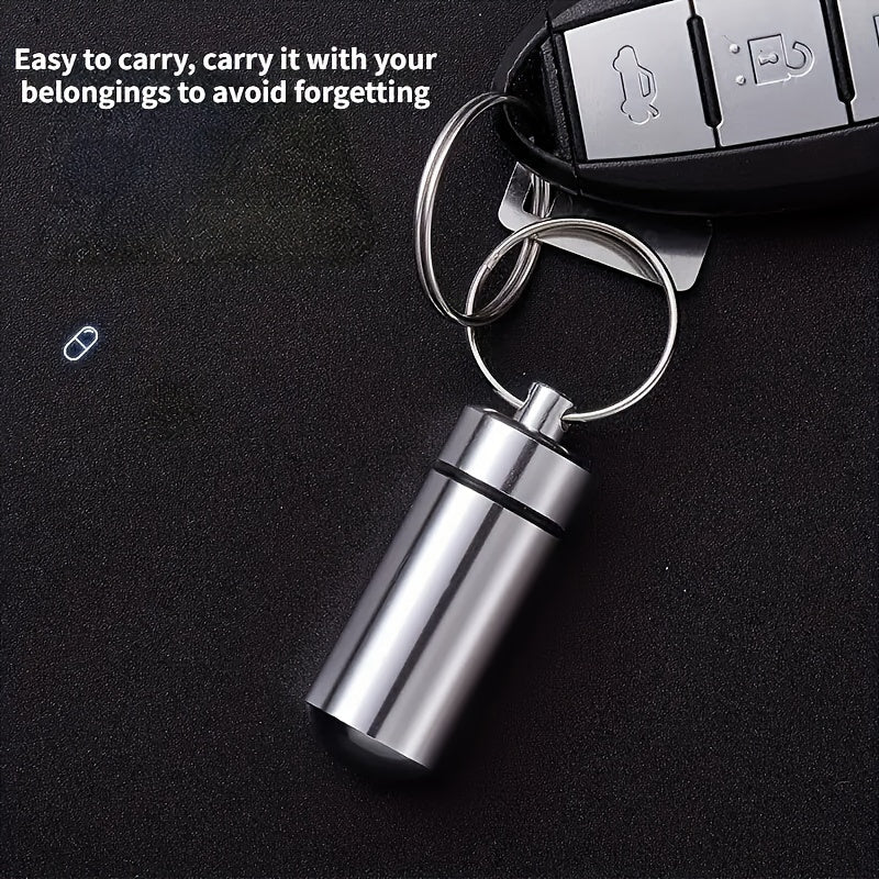 Portable Waterproof Stainless Steel Medicine Bottle With Pillbox and Sealed Cylinder
