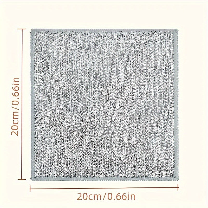 Double-Sided Stainless Steel Wire Cloth for Kitchen Cleaning, Washable and Durable