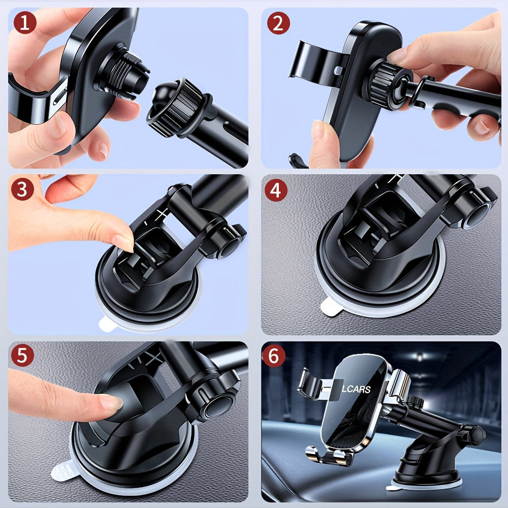 Universal Mobile Phone Car Mount With Golden Suction Cup Bracket