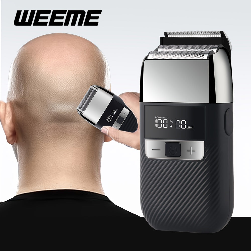 Cabezal de cuchilla recíproca de afeitadora eléctrica profesional para hombres, recargable por USB, lavable, batería de 46-60 min