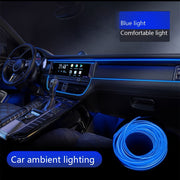 Tira de luz de neón USB flexible para coches azul 3m 118in a 5m 197in