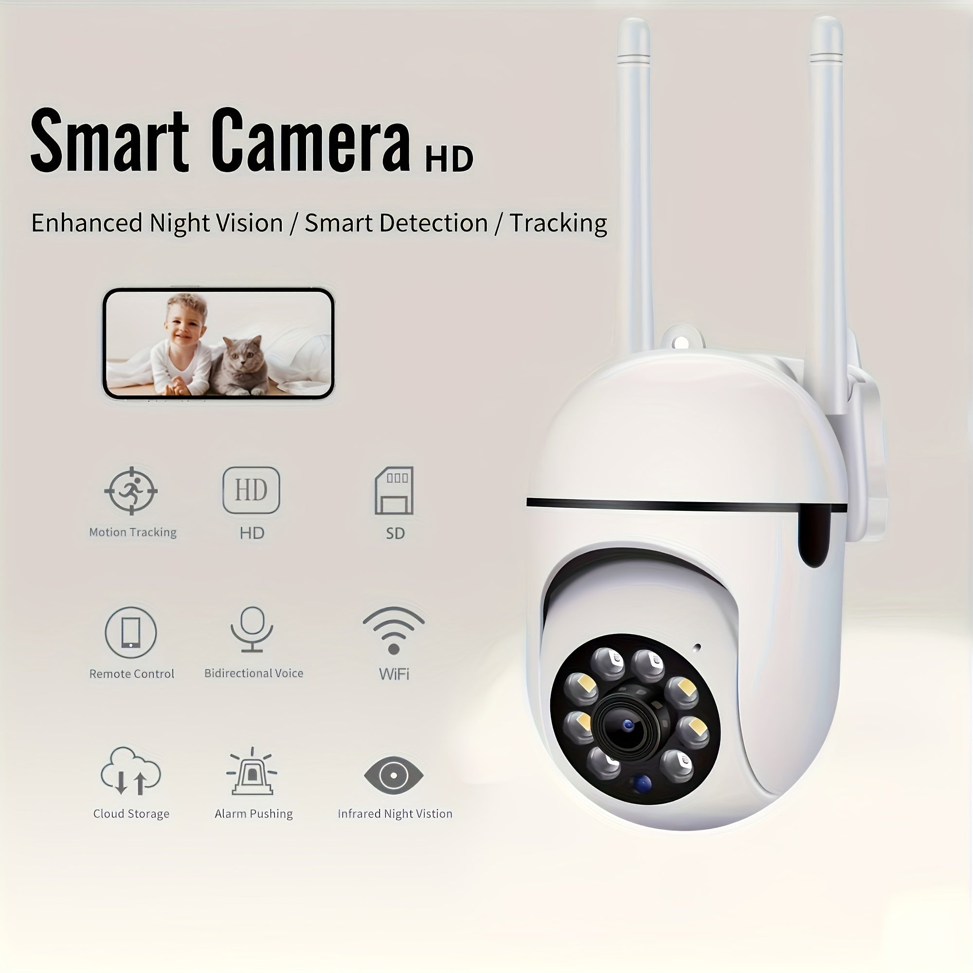 Wireless Security Camera with Motion Detection Night Vision and Two-Way Audio