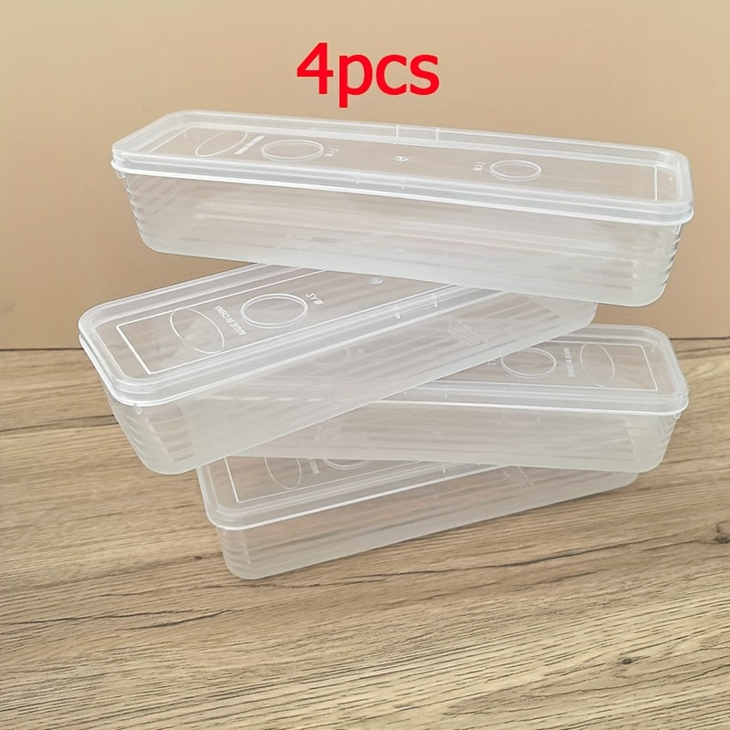 3PCS Rectangular Plastic Food Storage Containers with Lids Reusable Kitchen Organizer