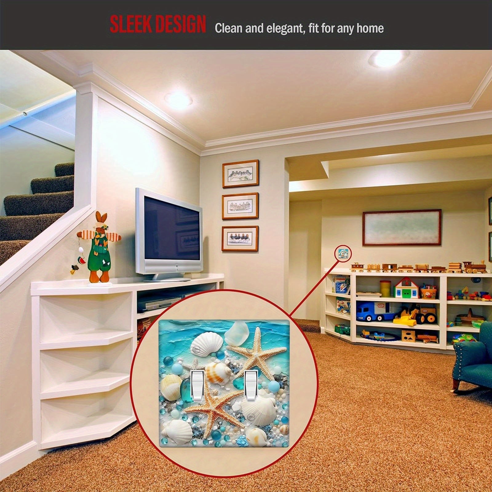 Starfish Wall Plate Unbreakable Polycarbonate Heat Fade Resistant No Electricity 1 or 2 Gang