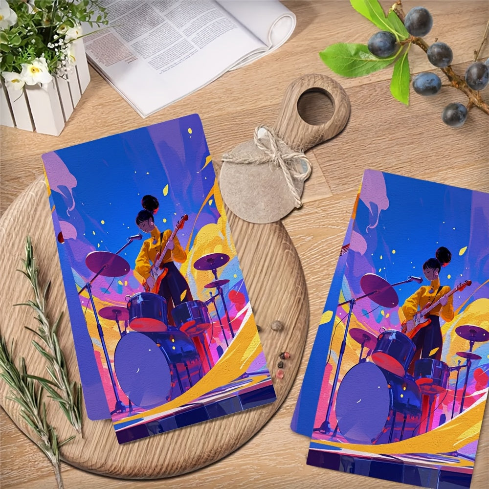 Siz ikkita yumshoq oshxona sochiqini va jonli musiqa shouiga ikkita chiptani olasiz. Ushbu juda singdiruvchi idish sochiqlari bayram bezatish uchun mukammal va ularni kir yuvish mashinasida tozalash oson. Har bir sochiqning o'lchami 40.64 x 60.96 sm.