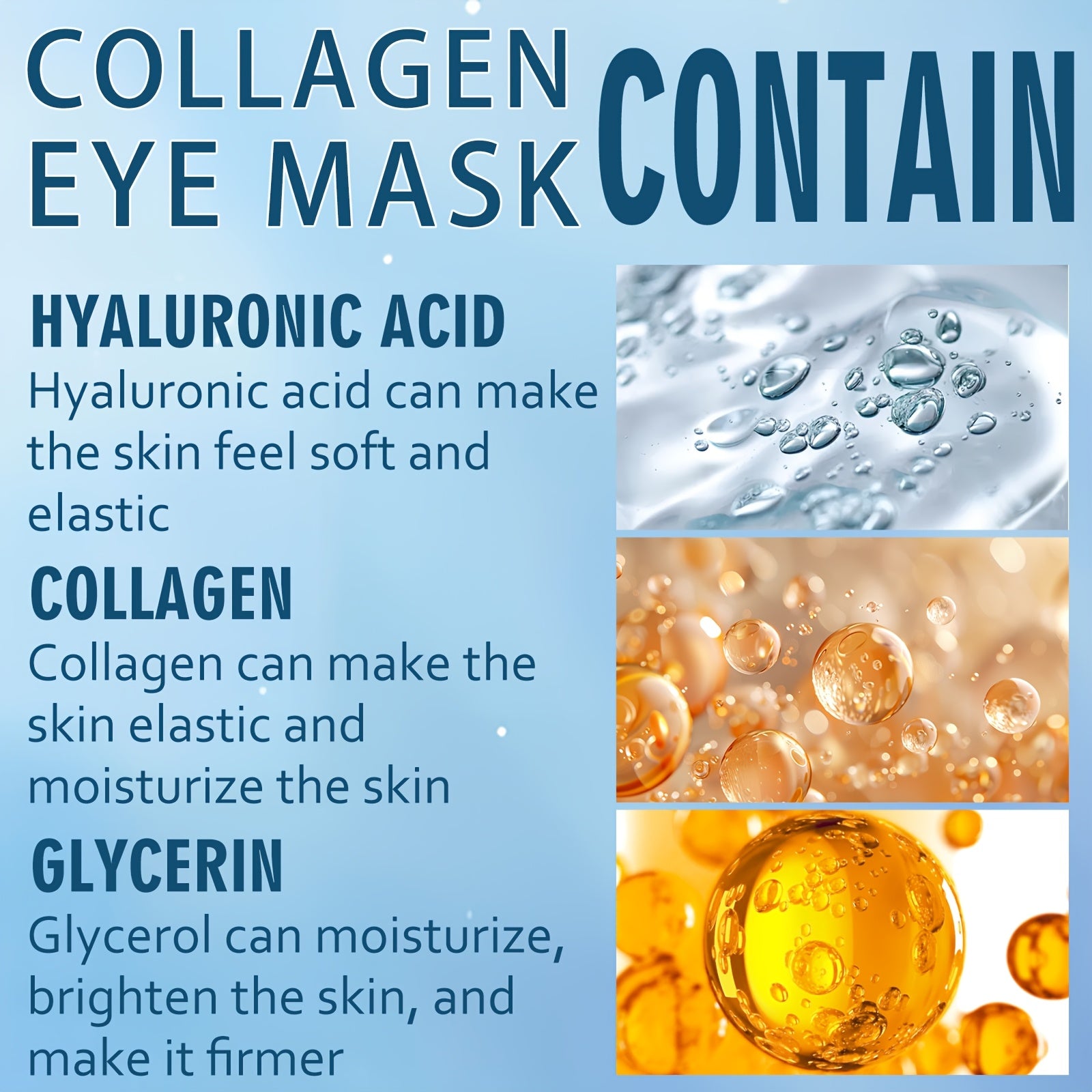 60 dona Kollagen Retinol Ko'z Maskalari chuqur namlik uchun, qattiqlashtirish, barcha teri turlari uchun