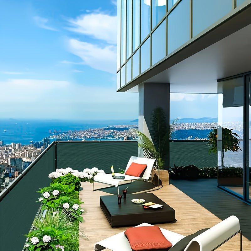 Green Balcony Privacy Screen Sun Shade Cloth with Grommets for Garden Patio and Greenhouse