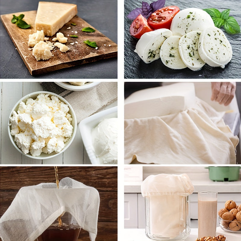 Set of 4 High-Quality Unbleached Fabric Mesh Filtering Cloths for Cooking and Baking