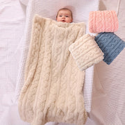 Мягкий дышащий плед-одеяло для новорожденных с полосками, мягкий и вязаный, розовый, синий, белый