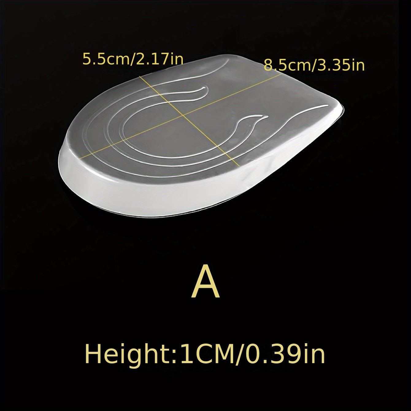 Unisex Silicone Height Increase Insoles Transparent Comfortable for Running Sports Basketball