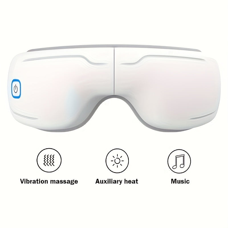 USB zaryadlash bilan qayta zaryadlanuvchi ko'z massajchisi, 1200mAh litiy batareyasi, boshni tinchlantiruvchi ko'z niqobi, zamonaviy dizayn, mukammal bayram sovg'asi.