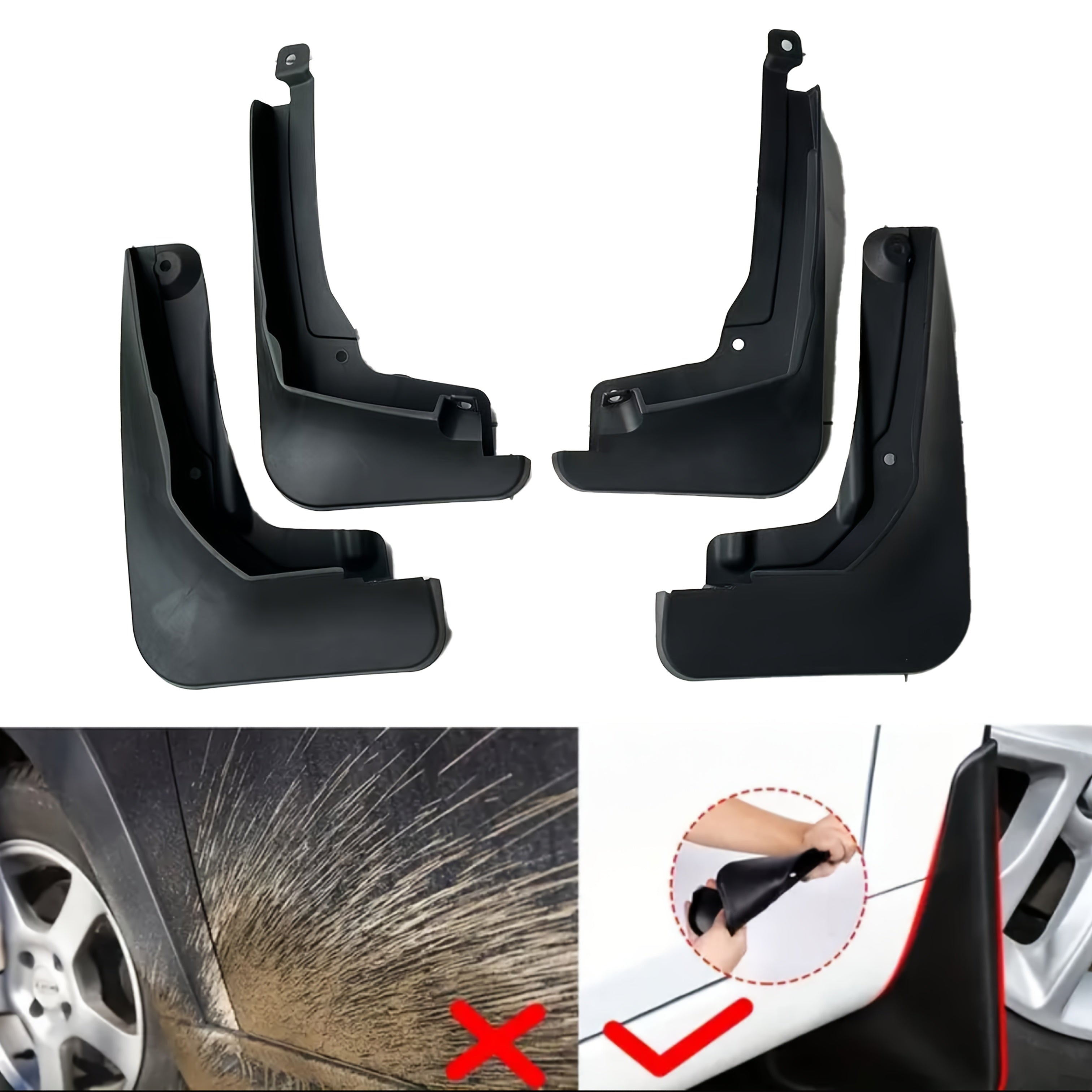 4pcs Durable Plastic Mud Flaps for Cars, Scratch-Resistant Wheel Protection