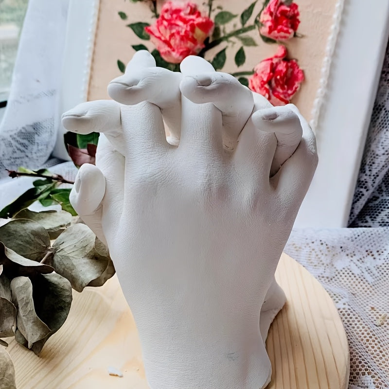 3D Hand Casting Kit for Couples White Plastic Clay Modeling Gift for Valentine's Day and Mother's Day
